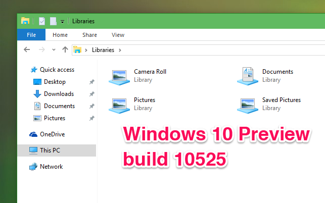 [Download] Windows 10 Preview build 10525
