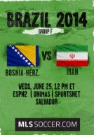 World Cup 2014 – Bảng F – Bosnia Vs Iran