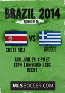 World Cup 2014 – Vòng 2 – Costa Rica Vs Hy Lạp