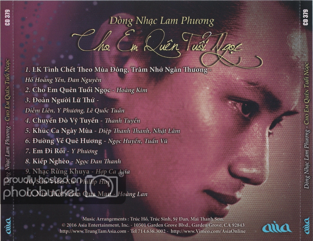 Asia CD379: Various Artists - Cho Em Quên Tuổi Ngọc - Dòng Nhạc Lam Phương