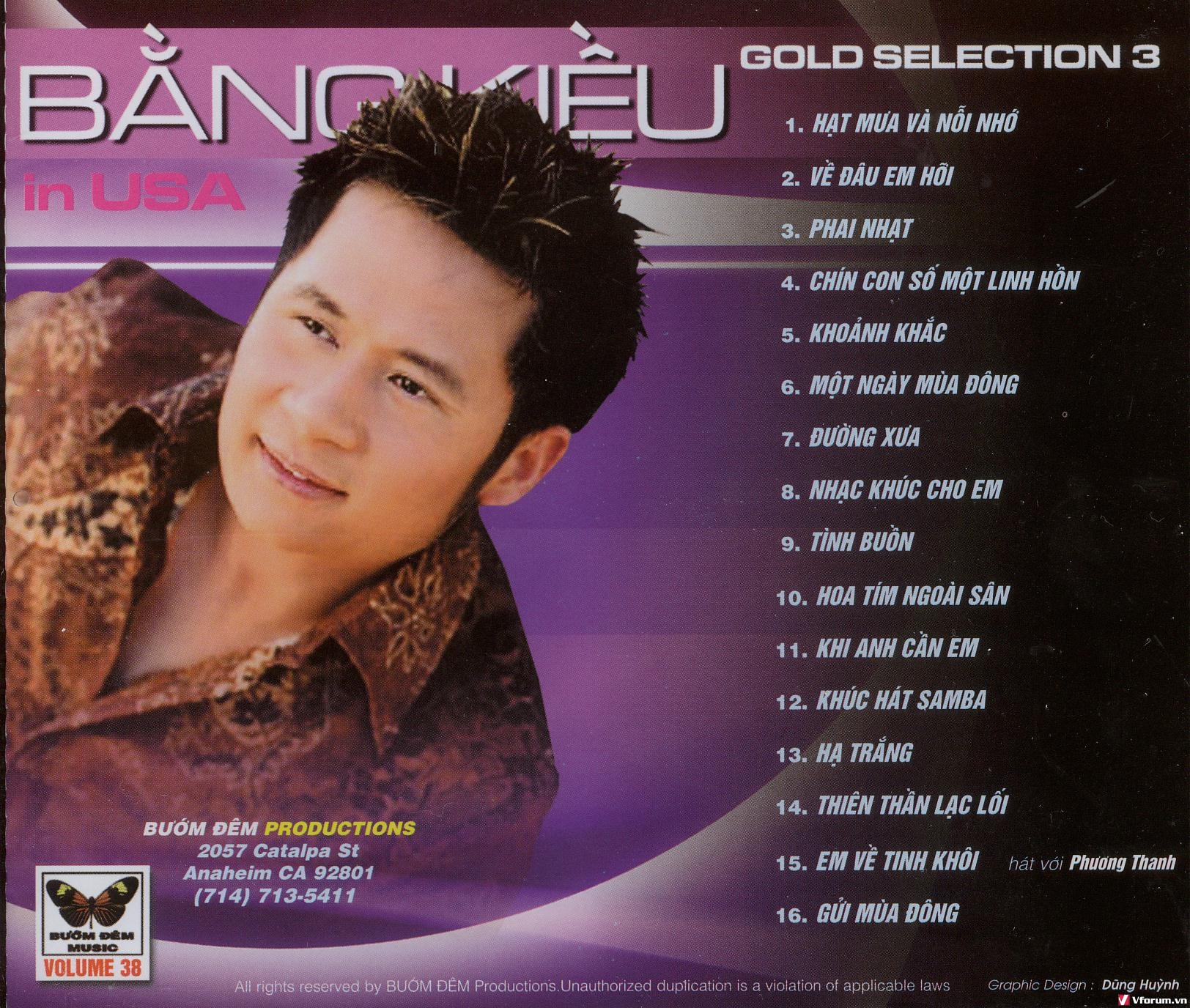 Bướm Đêm CD 038 - Bằng Kiều In USA - Gold Selections 3[FLAC]