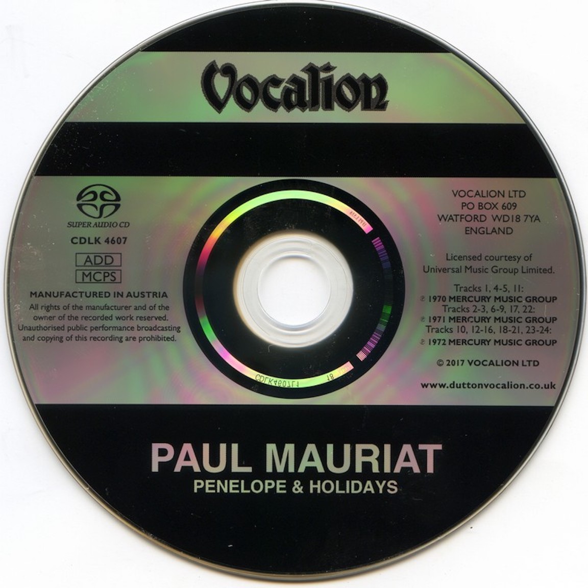 Paul Mauriat - Penelope And Holidays (2017) [SACD ISO DSD64]